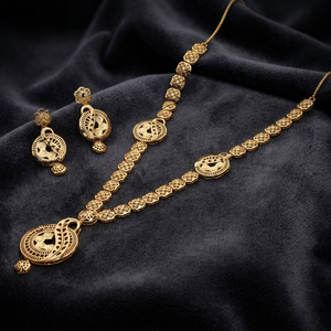 Wholesale Fashion Jewelry 14K 18K 24K <b>Gold</b> Filled Turkish <b>Jewellery</b> Oro Joyeria, Traditional Floral Design Turkish Long Jewelry - Product Image 2
