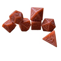 Ensemble de dés RPG en acrylique personnalisés, creux et sculptés, style rétro, dés polyédriques pour jeux de société