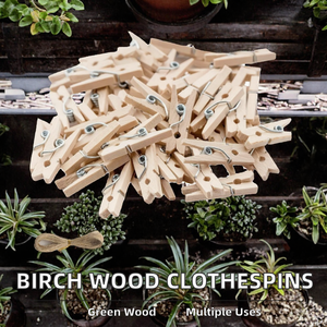 Pinzas para Ropa de Madera de Abedul Natural, Duraderas y Ecológicas, con Resorte, para Cocina, Sala de Estar, Lavandería y Decoración del Hogar - Product Image 2