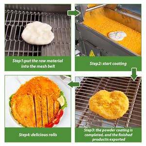 آلة أوتوماتيكية لتغطية حلقات البصل والدجاج المقلي والجمبري والخبز والتيمبورا والبرغر بفتات الخبز - Product Image 6