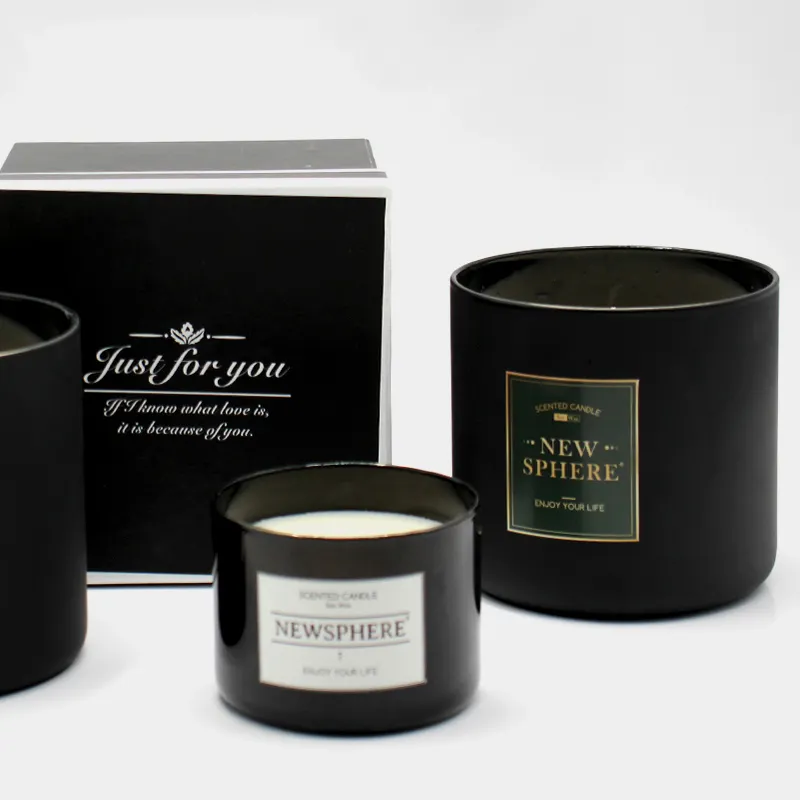 Hot sale Luxury Customized Private Label Candles Black Round Bottom Private Scented Candles
