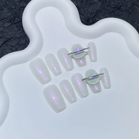 10 Uds. Uñas Postizas de Almendra Medianas Modernas con Brillantes, Puntas de Uñas Falsas con Pedrería, Suministros de Manicura Personalizados