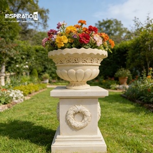 Vaso Decorativo in Finto Granito per <span class=keywords><strong>Piante</strong></span> Succulente, Fioriera Artificiale in Arenaria per Giardini <span class=keywords><strong>e</strong></span> Hotel - Product Image 1