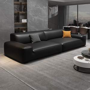 Sofá Black Bull de Cuero Genuino, Relleno de Látex, Moderno, para Sala de Estar, Apartamento, Alquiler - Product Image 2