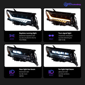 กระจกไฟหน้ารถยนต์ Toyota Prado ดัดแปลง2018 2021, ใหม่กระจกสี่เลนส์ LED กันน้ำในเวลากลางวัน - Product Image 5