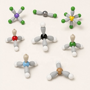 แบบจำลองโมเลกุล 57 ชิ้น ตามทฤษฎี VSEPR แบบ 3 มิติ แสดงวงโคจรอิเล็กตรอนไฮบริด และการไฮบริดของวงโคจร สำหรับ BeCl2, <span class=keywords><strong>BH3</strong></span>, CH4, <span class=keywords><strong>NH3</strong></span>, H2O, PCl5, SF6 - Product Image 1