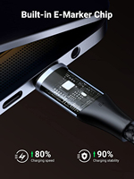 Kabel Data Pengisian Cepat 2m Tipe C ke Tipe C USB3.2 Gen 2 10Gbps Berlapis Pelindung untuk Komputer.
