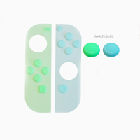 Bantalan Karet Lembut Anti Selip Tahan Debu untuk Nintendo Switch, Konsol OLED, Bantalan Silikon Tombol Aksesori Multi-warna, Set Tutup Joystick