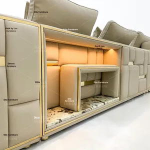 Sofá Babylon de una plaza, estilo ligero y lujoso de Foshan, muebles de sala de estar, diseño italiano, personalización de alta gama en PU - Product Image 3