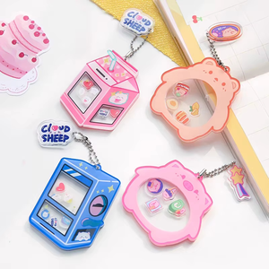 Doc sáng tạo tùy chỉnh điền vào của riêng bạn Shaker <span class=keywords><strong>Keychain</strong></span> Anime Acrylic Charms DIY Acrylic <span class=keywords><strong>Keychain</strong></span> Shaker - Product Image 1