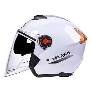 Casco de Motocicleta <span class=keywords><strong>Mustang</strong></span> 503 de Media Cara con Doble Visera y ABS, Color Marrón, Rojo y Azul, Elegante para <span class=keywords><strong>Mujer</strong></span> - Product Image 6