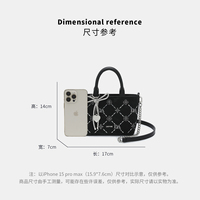 Sacs de créateur de luxe de niche 2026 avec strass en diamant, mini sac fourre-tout noir à double anse et chaîne argentée, sacs messager pour femmes, personnalisation OEM