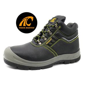 Chaussures de sécurité pour hommes Tiger Master en cuir de vache noir, résistantes à l'eau et à l'huile, semelle en PU antidérapante, <span class=keywords><strong>anti</strong></span>-perforation, embout composite pour l'industrie - Product Image 1
