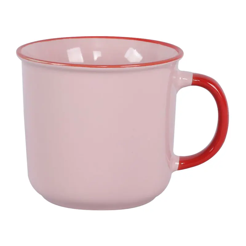 Groothandel Custom Emaille Keramische Koffie Melk Cup Restaurant Contrast Kleur Verschillende Specificaties Keramische Cup