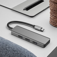 Hub USB-C 5-en-1 compatible OEM/ODM à 100 %, 4K, avec câble tressé 3-en-1, boîtier en ABS/alliage d'aluminium, protection contre les courts-circuits pour ordinateur portable