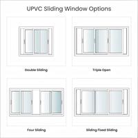 Ventana Corredera de PVC Reforzada con Acero, Diseño Moderno y Personalizado, Vidrio Grande Opcional, Triple Acristalamiento, Aislamiento Térmico Multicámara
