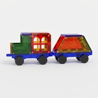 Blocs de construction magnétiques, train magnétique avec fenêtres transparentes colorées, jouet éducatif STEM pour enfants
