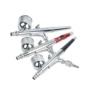 Aérographe pour travaux d'art et artisanat, buse de 0,3 mm, pistolet de pulvérisation portable en aluminium, modèle HMX-130, rouge, noir, argent, rose rouge - Product Image 5