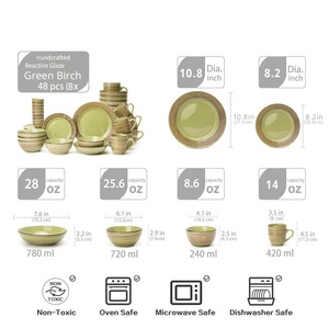 Semtember Promotion Kitchen <strong>Dinnware</strong> Plates Unique Design Houseware Sets Microwave Safe Stoneware Ceramic Dinner Sets Restaurant - Product Image 2