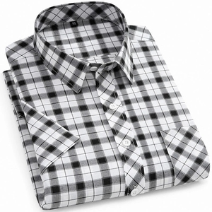Camisa de vestir a cuadros informal para hombre, manga larga, ajuste Regular, Azul, Gris, Popelina, Otoño, peso ligero, de talla grande para negocios de trabajo <span class=keywords><strong>Social</strong></span> - Product Image 6
