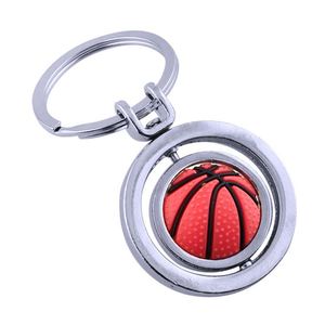 Porte-clés créatif rotatif à 360 degrés en alliage de zinc léger, thèmes basketball, football, golf, 3D, cadeau commémoratif, logo personnalisable - Product Image 2