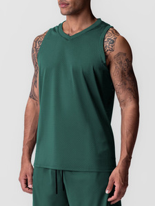Débardeur de sport en maille pour garçon, sans manches, veste de voyage, débardeur de musculation pour homme, débardeur de fitness, course à pied, débardeur personnalisé avec logo - Product Image 5