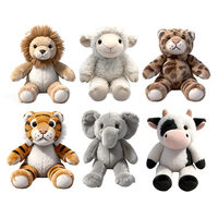 Peluche Lion Tigre Éléphant Élan 23CM – Cadeau Zoo – Jouets en Peluche Animaux – Peluche Éléphant