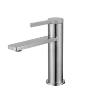 Robinet de lavabo sanitaire en laiton chromé et acier inoxydable brossé 304 pour salle de bain de maison, villa, appartement