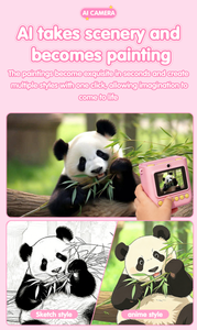 เครื่องพิมพ์ภาพถ่ายสำหรับเด็ก AI Voice Printer กล้องถ่ายรูปพร้อมพิมพ์ภาพทันที ของเล่นวาดรูป ของเล่นพกพาขนาดเล็กสำหรับเด็ก ของเล่นเสริมพัฒนาการ - Product Image 6