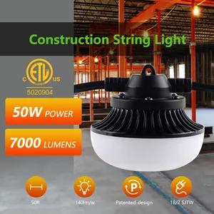 Nuovo design ETL elencato 140lm/w 50ft 50W 7000lm collegabile a led stringa di luci da costruzione leggera da lavoro 110v