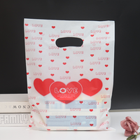Sacs à provisions en plastique avec impression de logo personnalisé emballage de sac en PE découpé cadeau de Noël prêt en stock pour le magasin de détail