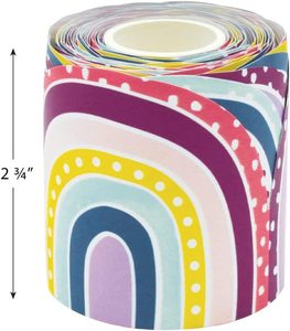 Pegatinas de tablero de colores borde embellecedor rayas boletín bordes pegatinas autoadhesivo pizarra borde para el aula - Product Image 1