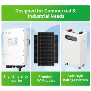 Kits complets 12KW 16KWH Système d'énergie solaire hybride triphasé Batterie 51.2V Mono pour usage domestique - Product Image 1