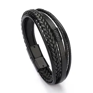 Hot Selling Original Fashion Leather Cord Hand Woven Bracelet Men's Ethnic Style Jewelry