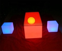 Table LED rechargeable pour bar à domicile Table LED rechargeable en plastique PE au design moderne pour restaurant, lounge, location de meubles de fête