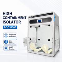 Boîte à gants compacte de laboratoire à haute isolation et à pression négative, configurables pour la pesée et les laboratoires pharmaceutiques