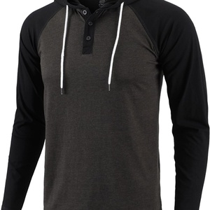 Men's Casual Athletic <b>Workout</b> <b>Hoodie</b> Lightweight Embroidered Jersey Sweatshirt with Long Sleeve and Drawstring - Product Image 4