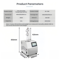 Nouvelle machine à chocolat chaud entièrement automatique de 5,5 L en acier inoxydable 304, 1000 W, pour la tempérage du chocolat, idéale pour les noix et l'utilisation en boulangerie