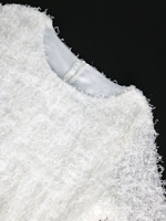 Robes blanches élégantes de Noël à manches longues et glands pour femmes de grande taille