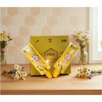 Boîte d'emballage extérieure personnalisée OEM VIP Golden Honey pour petits sachets de miel autoportants. Emballage de miel de qualité alimentaire.