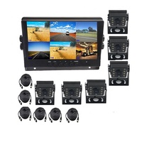 Moniteur DVR à écran partagé MDVR 4/6 canaux intégré 9 pouces avec caméras Starlight 8LED Moniteur de vue arrière de camion de bus étanche