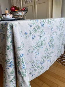 Nappe en lin lavé à motif floral champêtre français, style <span class=keywords><strong>shabby</strong></span> <span class=keywords><strong>chic</strong></span> vintage, motif ferme, lin naturel - Product Image 3
