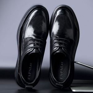 Chaussures en cuir pour hommes de haute qualité 2025, grande taille, bout carré, en cuir de vachette véritable, respirantes, légères, à lacets - Product Image 4