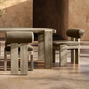 Silla de teca de jardín nórdico, <span class=keywords><strong>mesas</strong></span> y sillas de teca anticorrosión impermeables, juego de muebles de exterior para Patio, silla de teca para Hotel junto al mar - Product Image 2