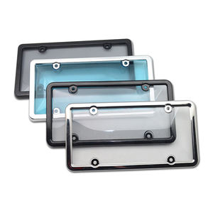 Plastic Chroom En Zwart Kentekenframe Met Doorzichtig Plastic Kentekenplaatafdekking Voor Peru Usa En Venezuela - Product Image 5