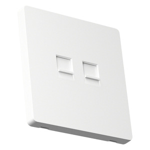 โมดูลแผงคอมพิวเตอร์ 86x86 มม. Cat5e RJ45 ซ็อกเก็ตเครือข่ายแบบสองพอร์ตพร้อมฝาครอบกันฝุ่นและการออกแบบสารหน่วงไฟ - Product Image 2