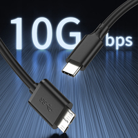 Câble USB-C vers USB 3.0 Micro B haute vitesse, prend en charge 5 Gbps pour disque dur externe Seagate WD Toshiba, câble USB 3.0 Micro B