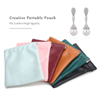 TONVIC-Pochette en cuir PU personnalisée avec LOGO, sac portable de rangement pour boucles d'oreilles et colliers, organisateur de bijoux en métal avec aimant