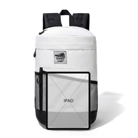 Sac à dos unisexe multifonctionnel imperméable et léger pour étudiant, sac à dos décontracté de sport avec poche en maille