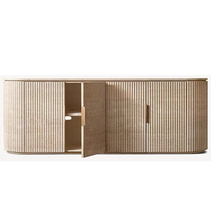 Armadietto da <span class=keywords><strong>Buffet</strong></span> con porta in travertino Beige armadietto di stoccaggio in pietra minimalista per sala da pranzo - Product Image 1